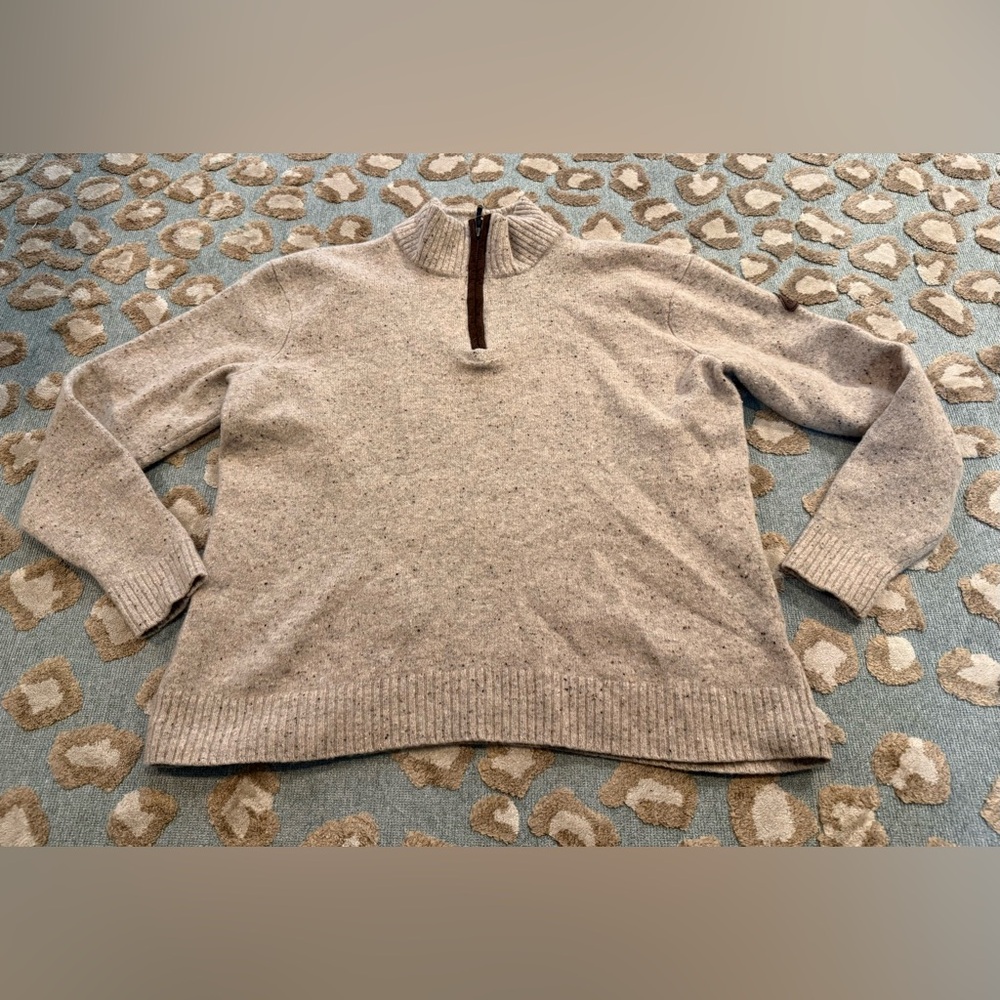 Cozy Beige Quarter-Zip Sweater